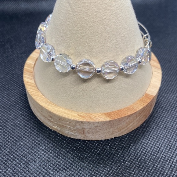 🩶ALEX AND ANI🩶Ice Disco Beaded Bangle in Shiny Silver/NWOT - Picture 5 of 6